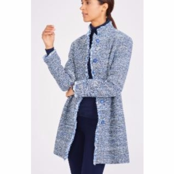 J. McLaughlin Jackets & Blazers - J. McLaughlin Modern Denim Blue Tweed Coat J. McLaughlin Jackets & Blazers - J. McLaughlin Modern Denim Blue Tweed Coat